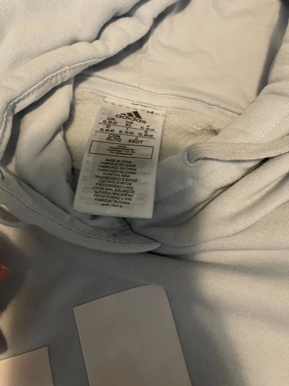 adidas Pale Gray Pullover Hoodie with White Logo - Picture 4 of 13